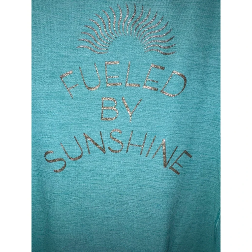 Old Navy Active Girls Teal Fueled By Sunshine Breathe On Tank Top Large 10-12